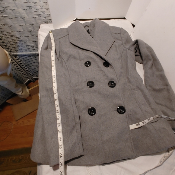 Ladies Gray Pea Coat Jacket Size Large NWT Rampage - Picture 8 of 10
